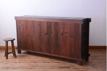 アンティーク家具　古民具・骨董　脚付き!六尺水屋箪笥サイドボード(2)