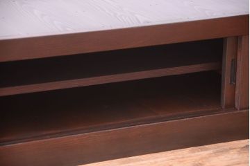 アンティーク家具　古民具・骨董　六尺　明治期　和モダンスタイル!上品な水屋箪笥ローボード(テレビ台、キャビネット、収納棚)