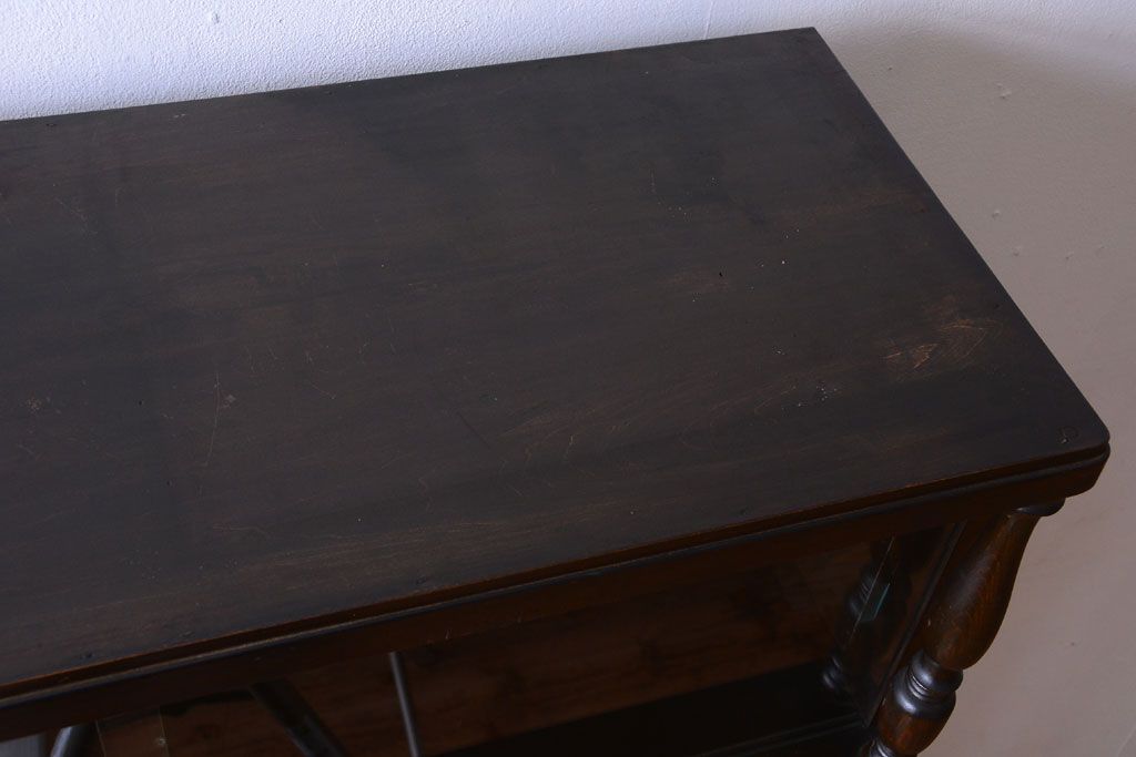 レトロ家具　和製アンティーク　モールガラス入り!大ぶりなレトロ本箱(ブックケース)