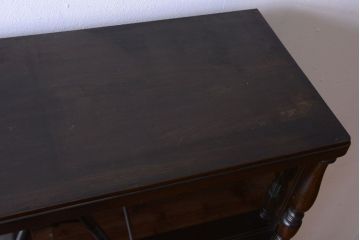 レトロ家具　和製アンティーク　モールガラス入り!大ぶりなレトロ本箱(ブックケース)