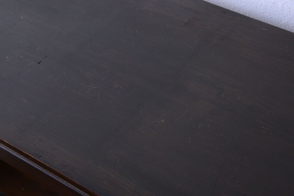 レトロ家具　和製アンティーク　モールガラス入り!大ぶりなレトロ本箱(ブックケース)