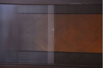 レトロ家具　和製アンティーク　モールガラス入り!大ぶりなレトロ本箱(ブックケース)