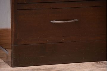 レトロ家具　和製アンティーク　モールガラス入り!大ぶりなレトロ本箱(ブックケース)