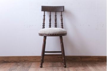 アンティーク家具　大正ロマン　古いナラ材のおしゃれなアンティークチェア