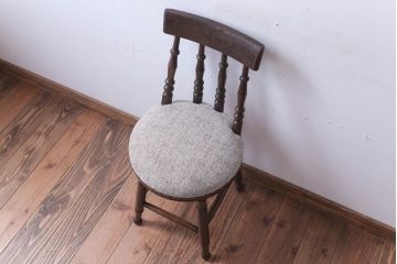 アンティーク家具　大正ロマン　古いナラ材のおしゃれなアンティークチェア