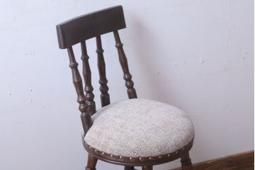 アンティーク家具　大正ロマン　古いナラ材のおしゃれなアンティークチェア