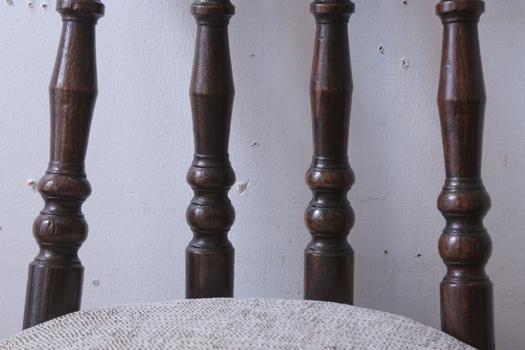 アンティーク家具　大正ロマン　古いナラ材のおしゃれなアンティークチェア