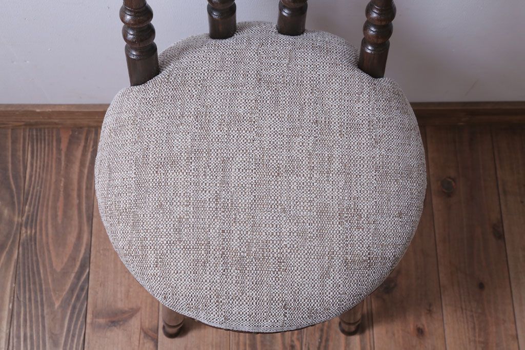 アンティーク家具　大正ロマン　古いナラ材のおしゃれなアンティークチェア