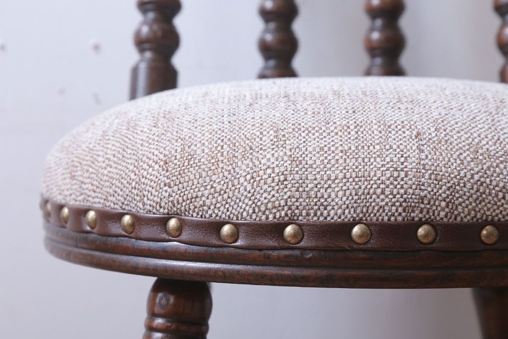 アンティーク家具　大正ロマン　古いナラ材のおしゃれなアンティークチェア