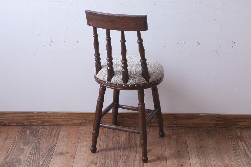 アンティーク家具　大正ロマン　古いナラ材のおしゃれなアンティークチェア