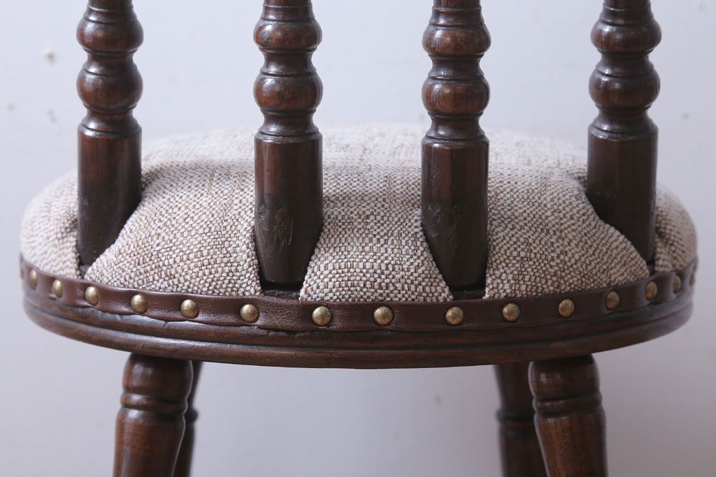 アンティーク家具　大正ロマン　古いナラ材のおしゃれなアンティークチェア