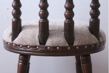 アンティーク家具　大正ロマン　古いナラ材のおしゃれなアンティークチェア
