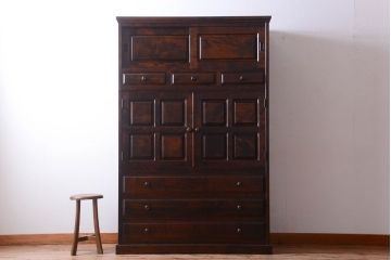 中古　北海道民芸家具　3段重ねチェスト(衣装箪笥・整理タンス・きものチェスト)