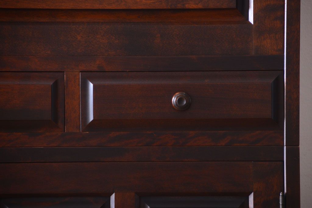 中古　北海道民芸家具　3段重ねチェスト(衣装箪笥・整理タンス・きものチェスト)