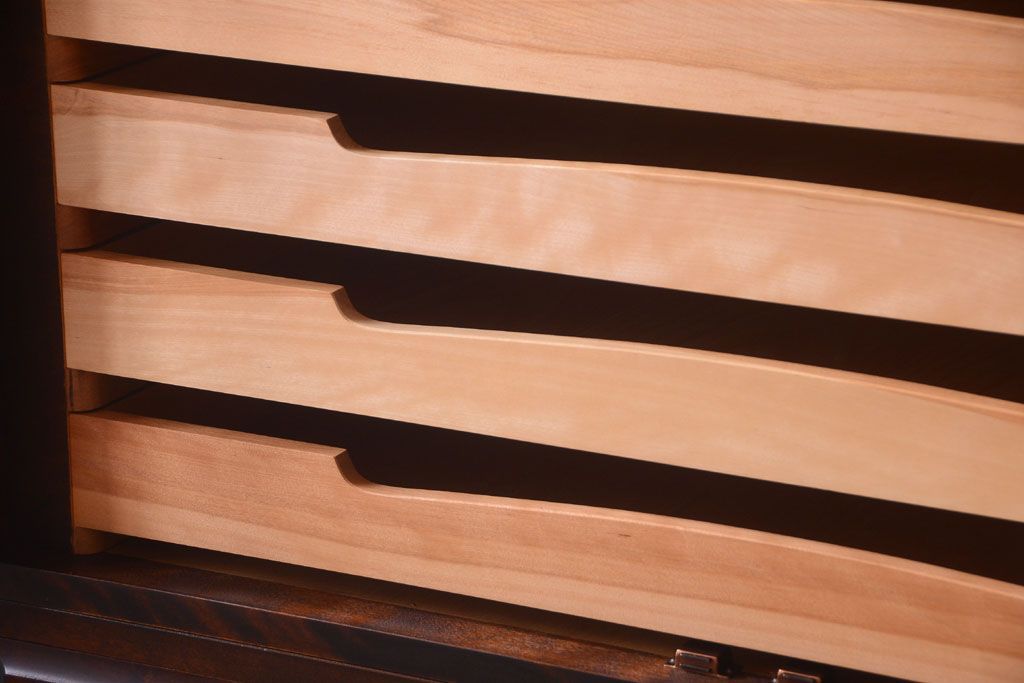 中古　北海道民芸家具　3段重ねチェスト(衣装箪笥・整理タンス・きものチェスト)