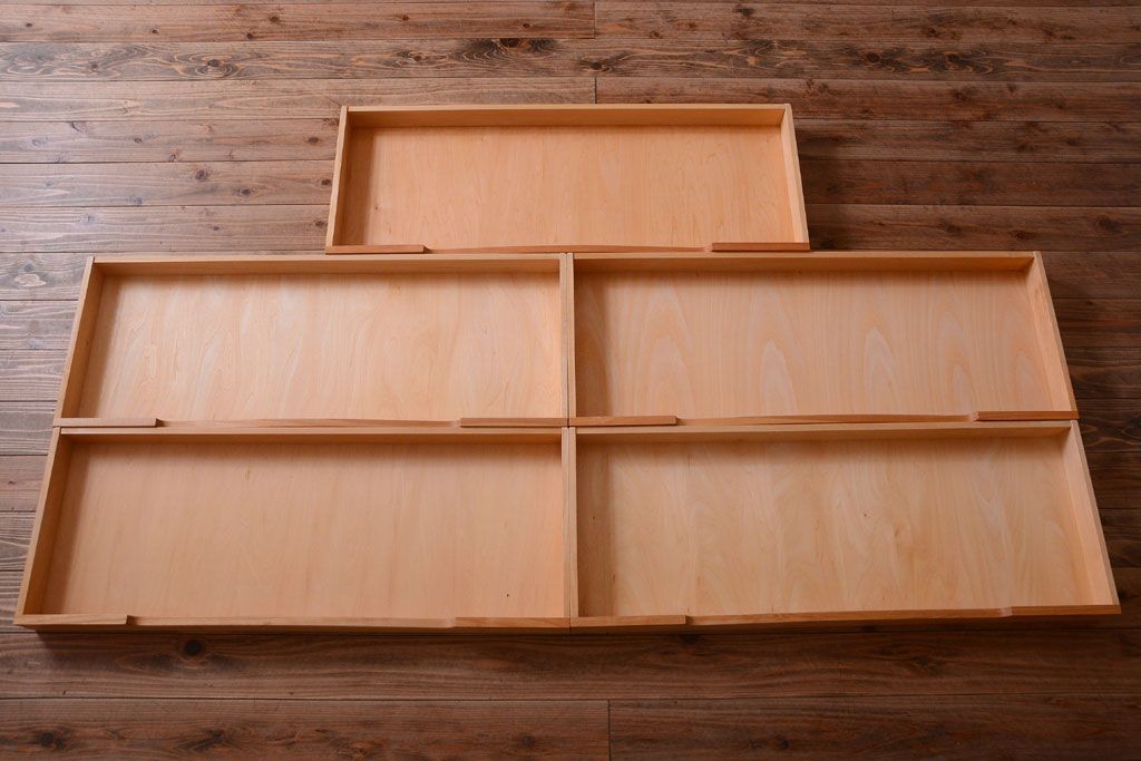 中古　北海道民芸家具　3段重ねチェスト(衣装箪笥・整理タンス・きものチェスト)