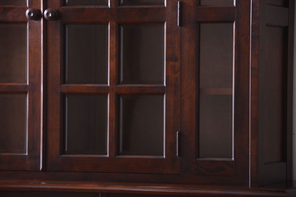 中古　北海道民芸家具　大きな食器棚(カップボード・キャビネット)