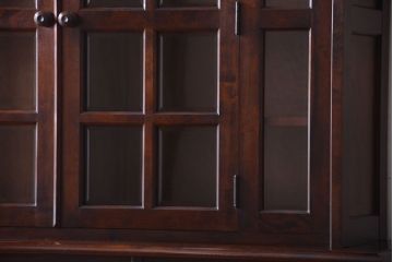 中古　北海道民芸家具　大きな食器棚(カップボード・キャビネット)