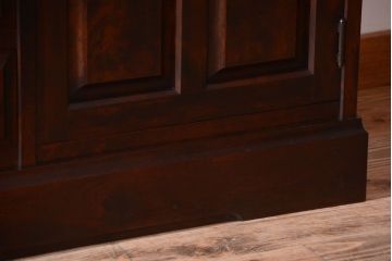 中古　北海道民芸家具　大きな食器棚(カップボード・キャビネット)