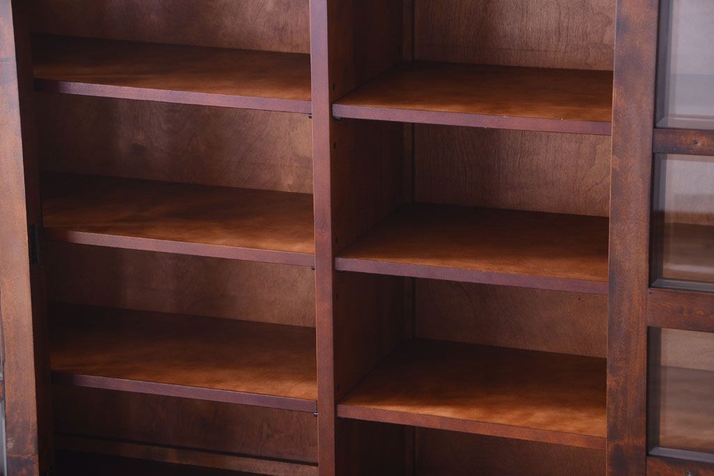 中古　北海道民芸家具　大きな食器棚(カップボード・キャビネット)