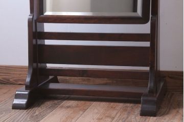 アンティーク雑貨　中古　北海道民芸家具　シンプルでシックな姿見(鏡・ミラー)