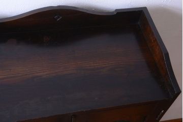 アンティーク家具　大正ロマン　色ガラス入り!変わり型本箱(ブックケース)