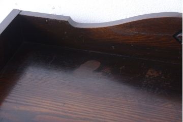 アンティーク家具　大正ロマン　色ガラス入り!変わり型本箱(ブックケース)