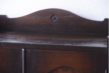 アンティーク家具　大正ロマン　色ガラス入り!変わり型本箱(ブックケース)