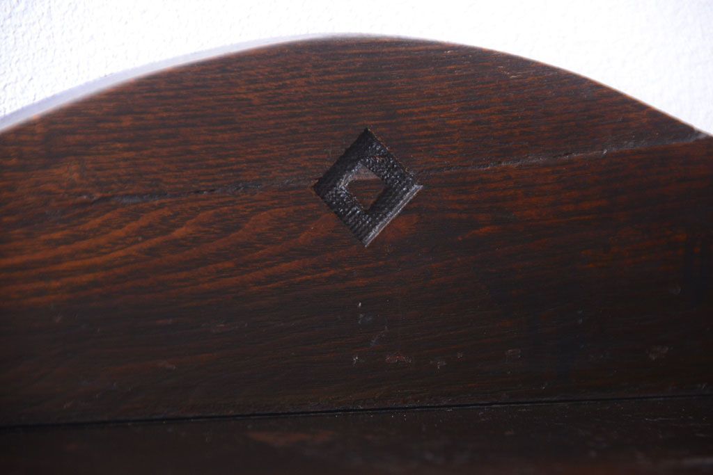 アンティーク家具　大正ロマン　色ガラス入り!変わり型本箱(ブックケース)