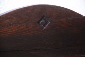 アンティーク家具　大正ロマン　色ガラス入り!変わり型本箱(ブックケース)