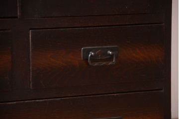 アンティーク家具　大正ロマン　色ガラス入り!変わり型本箱(ブックケース)