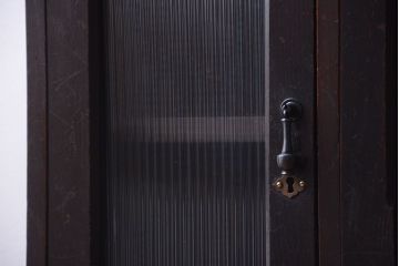 アンティーク家具　大正ロマン　色ガラス入り!変わり型本箱(ブックケース)