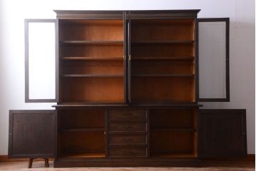 ビンテージ　神戸家具　優雅な重ねキャビネット(食器棚・収納棚)