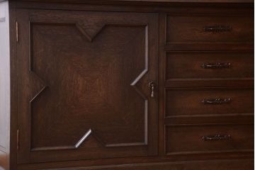 ビンテージ　神戸家具　優雅な重ねキャビネット(食器棚・収納棚)