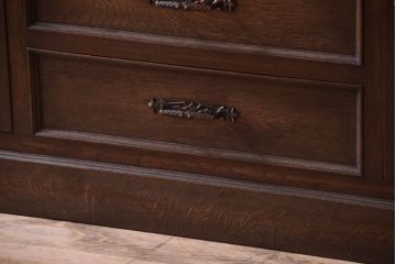 ビンテージ　神戸家具　優雅な重ねキャビネット(食器棚・収納棚)