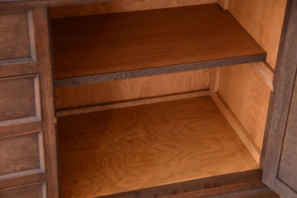 ビンテージ　神戸家具　優雅な重ねキャビネット(食器棚・収納棚)