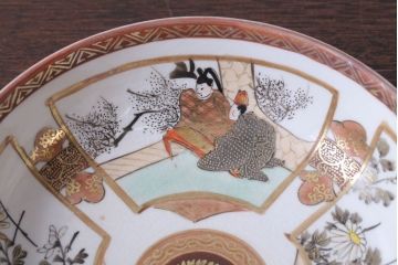 古民具・骨董　明治〜大正　九谷色絵なます皿5客セット(2)