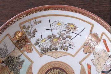 古民具・骨董　明治〜大正　九谷色絵なます皿5客セット(2)