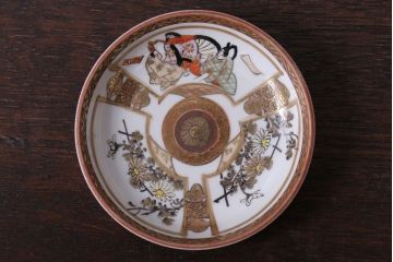 古民具・骨董　明治〜大正　九谷色絵小皿5客セット(1)