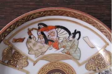 古民具・骨董　明治〜大正　九谷色絵小皿5客セット(1)