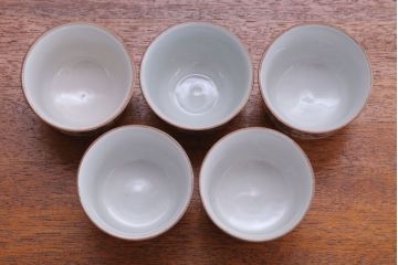 古民具・骨董　明治〜大正　九谷色絵向付5客セット(2)