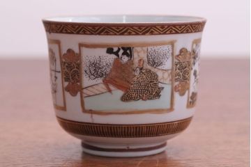 古民具・骨董　明治〜大正　九谷色絵向付5客セット(2)