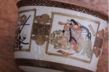 古民具・骨董　明治〜大正　九谷色絵向付5客セット(2)