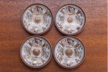 アンティーク雑貨　古民具・骨董　明治〜大正　九谷色絵皿4客セット