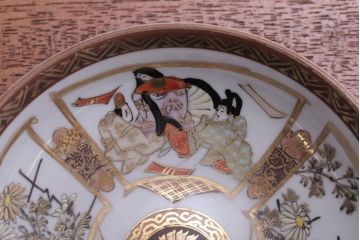 アンティーク雑貨　古民具・骨董　明治〜大正　九谷色絵皿4客セット