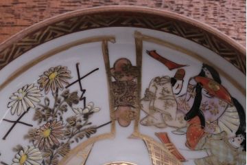 アンティーク雑貨　古民具・骨董　明治〜大正　九谷色絵皿4客セット