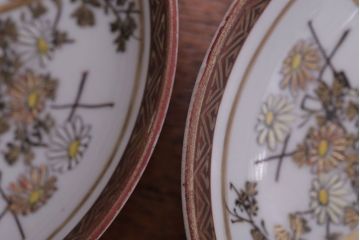 アンティーク雑貨　古民具・骨董　明治〜大正　九谷色絵皿4客セット