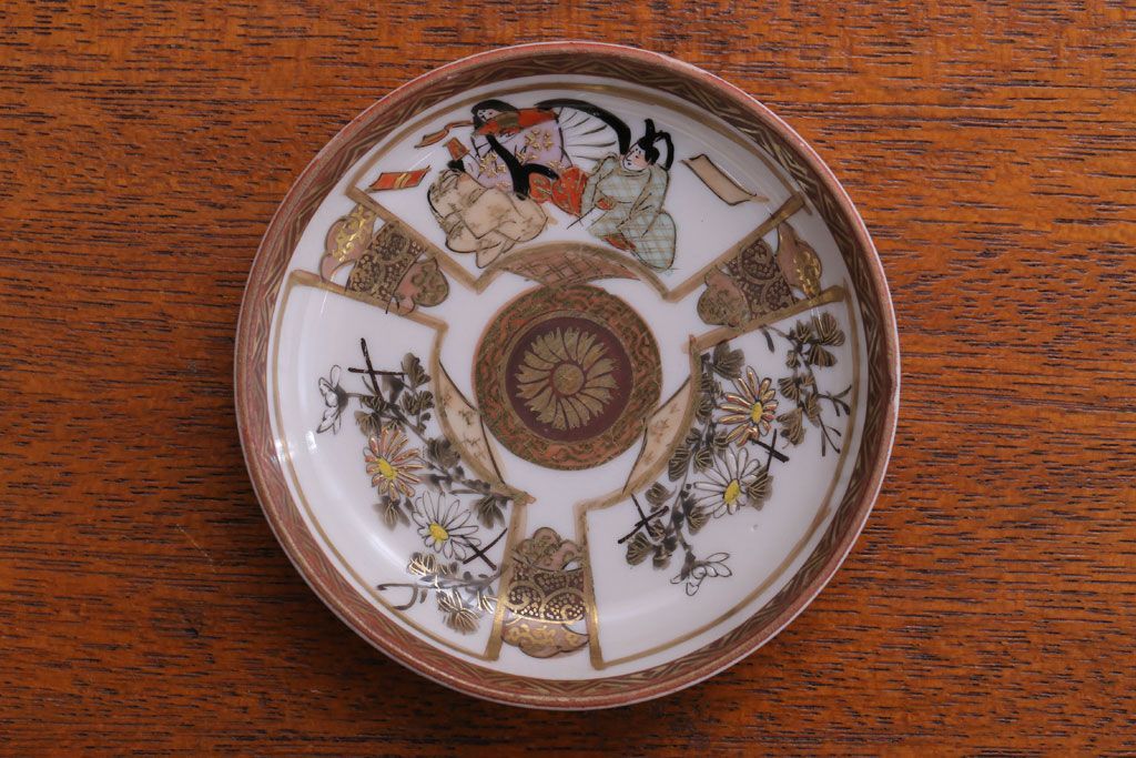 古民具・骨董　明治〜大正　九谷色絵小皿6客セット
