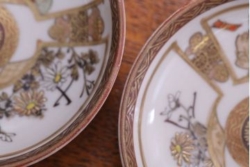 古民具・骨董　明治〜大正　九谷色絵小皿6客セット