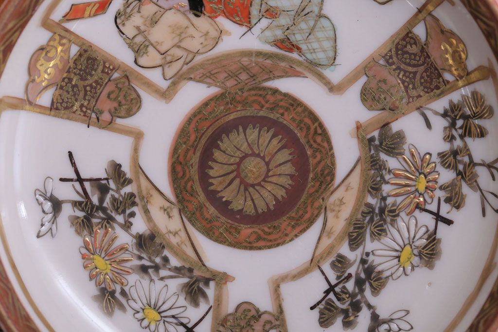 古民具・骨董　明治〜大正　九谷色絵小皿6客セット